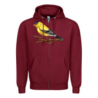 Burgundy American Goldfinch Zipper Hoodie - LillyAllenDesigns