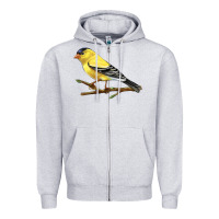 Heather Grey American Goldfinch Zipper Hoodie - LillyAllenDesigns