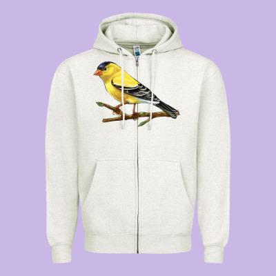 American Goldfinch Zipper Hoodie Designed By Lillyallendesigns