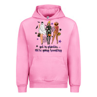 Fuchsia Pink Get in ghoulies were going haunting Urban Hoodie - NancyCooperArtShop