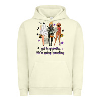 Pigment Pistachio Get in ghoulies were going haunting Urban Hoodie - NancyCooperArtShop