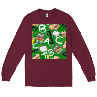 Burgundy english class seamless pattern Long Sleeve Tee - BundleAndBundleShop