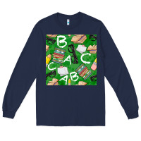 Navy english class seamless pattern Long Sleeve Tee - BundleAndBundleShop