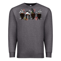 Charcoal Heather grey christmas afro gnomies Premium Sweatshirt - MaliasSmallBusiness