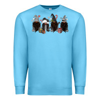 Ocean Blue grey christmas afro gnomies Premium Sweatshirt - MaliasSmallBusiness