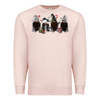 Pale Pink grey christmas afro gnomies Premium Sweatshirt - MaliasSmallBusiness