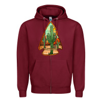 Burgundy desert cactus arrowhead Zipper Hoodie - Jasminsmagicworld