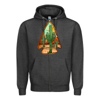 Charcoal Heather desert cactus arrowhead Zipper Hoodie - Jasminsmagicworld