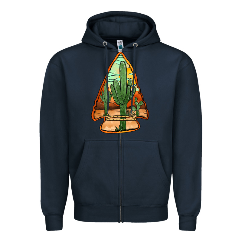Desert Cactus Arrowhead Zipper Hoodie by Jasminsmagicworld | Teevron