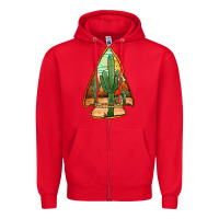 Red desert cactus arrowhead Zipper Hoodie - Jasminsmagicworld