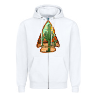White desert cactus arrowhead Zipper Hoodie - Jasminsmagicworld