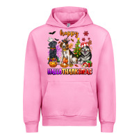 Fuchsia Pink happy hallothanksmas dogs Urban Hoodie - texasbilliewilder