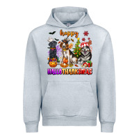 Heather Grey happy hallothanksmas dogs Urban Hoodie - texasbilliewilder