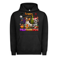 Pigment Black happy hallothanksmas dogs Urban Hoodie - texasbilliewilder