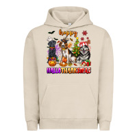 Pigment French Oak happy hallothanksmas dogs Urban Hoodie - texasbilliewilder