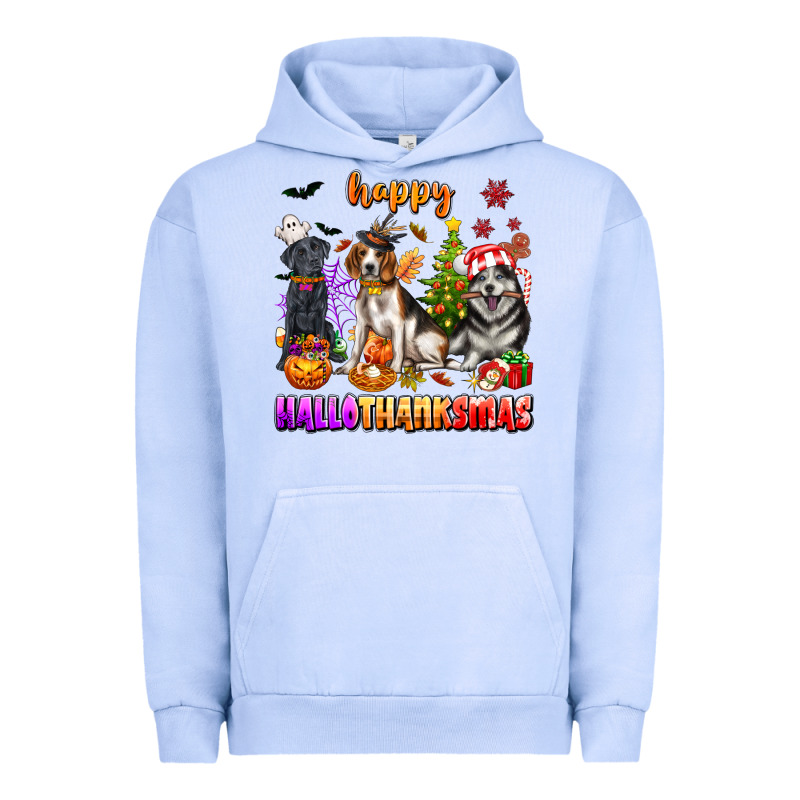 Happy Hallothanksmas Dogs Urban Hoodie by texasbilliewilder | Teevron
