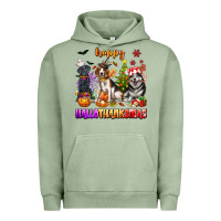 Pigment Oil Green happy hallothanksmas dogs Urban Hoodie - texasbilliewilder