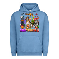 Pigment Pebble Blue happy hallothanksmas dogs Urban Hoodie - texasbilliewilder