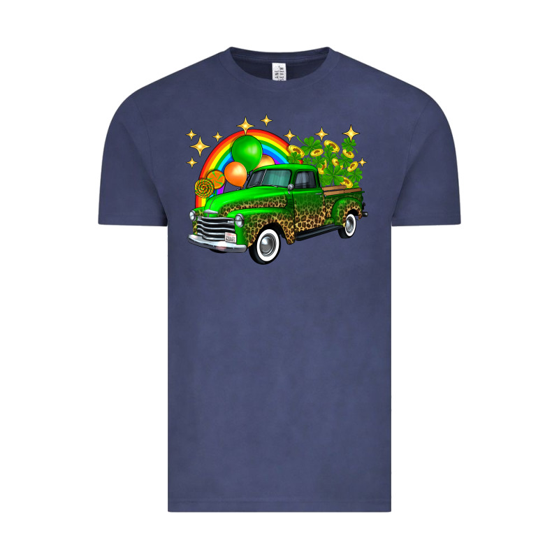 St Patricks Shamrock Gold Rainbow Balloon Candy Truck Vintage Tee by FaDigitalArtStudio | Teevron