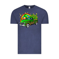 Vintage Denim st patricks shamrock gold rainbow balloon candy truck Vintage Tee - FaDigitalArtStudio