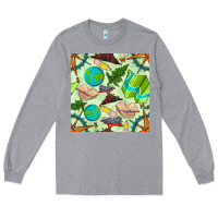 Heather Grey geography class seamless pattern Long Sleeve Tee - BundleAndBundleShop