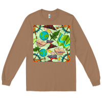 Toasted Coconut geography class seamless pattern Long Sleeve Tee - BundleAndBundleShop