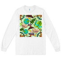 White geography class seamless pattern Long Sleeve Tee - BundleAndBundleShop