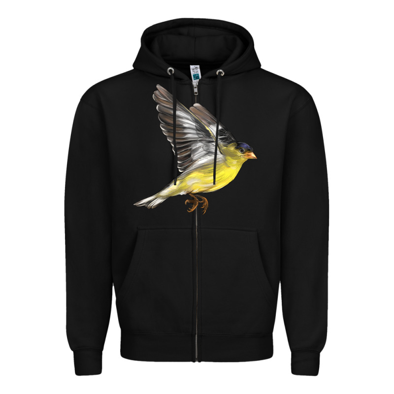 Flying American Goldfinch Zipper Hoodie by LillyAllenDesigns | Teevron