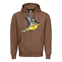 Chestnut Flying American Goldfinch Zipper Hoodie - LillyAllenDesigns