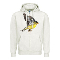 Oatmeal Heather Flying American Goldfinch Zipper Hoodie - LillyAllenDesigns