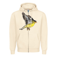 Sandshell Flying American Goldfinch Zipper Hoodie - LillyAllenDesigns