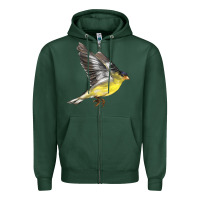 Sports Green Flying American Goldfinch Zipper Hoodie - LillyAllenDesigns