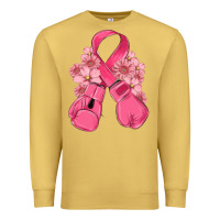 Antique Gold breast cancer with boxing gloves Premium Sweatshirt - MaliasSmallBusiness