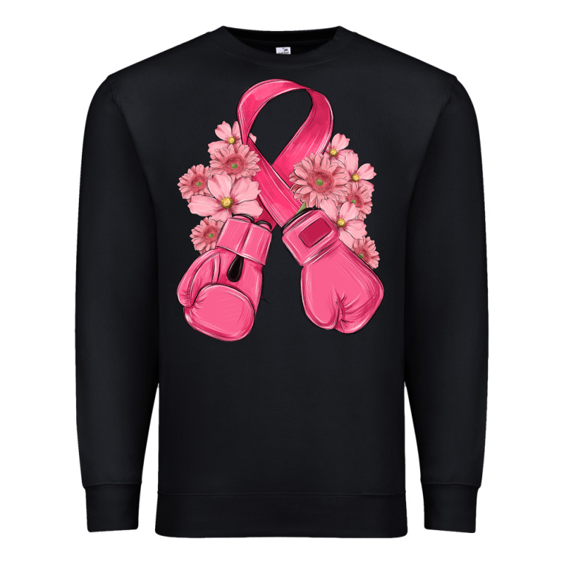 Breast Cancer With Boxing Gloves Premium Sweatshirt by MaliasSmallBusiness | Teevron