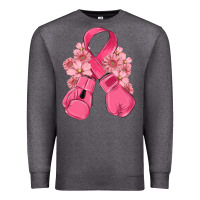 Charcoal Heather breast cancer with boxing gloves Premium Sweatshirt - MaliasSmallBusiness