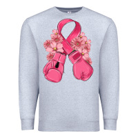 Heather Grey breast cancer with boxing gloves Premium Sweatshirt - MaliasSmallBusiness