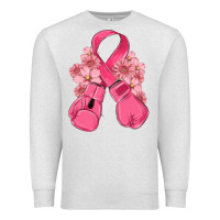 Oatmeal Heather breast cancer with boxing gloves Premium Sweatshirt - MaliasSmallBusiness