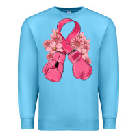 Ocean Blue breast cancer with boxing gloves Premium Sweatshirt - MaliasSmallBusiness