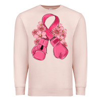 Pale Pink breast cancer with boxing gloves Premium Sweatshirt - MaliasSmallBusiness