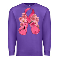 Purple breast cancer with boxing gloves Premium Sweatshirt - MaliasSmallBusiness