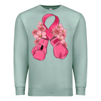 Seafoam breast cancer with boxing gloves Premium Sweatshirt - MaliasSmallBusiness