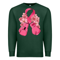 Sports Green breast cancer with boxing gloves Premium Sweatshirt - MaliasSmallBusiness