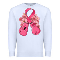White breast cancer with boxing gloves Premium Sweatshirt - MaliasSmallBusiness