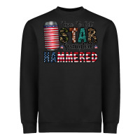 Black Star Spangled Hammered Heavyweight Sweatshirt - CowhideDigitalArt