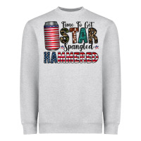 Heather Grey Star Spangled Hammered Heavyweight Sweatshirt - CowhideDigitalArt