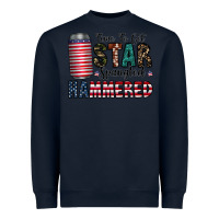 Navy Star Spangled Hammered Heavyweight Sweatshirt - CowhideDigitalArt