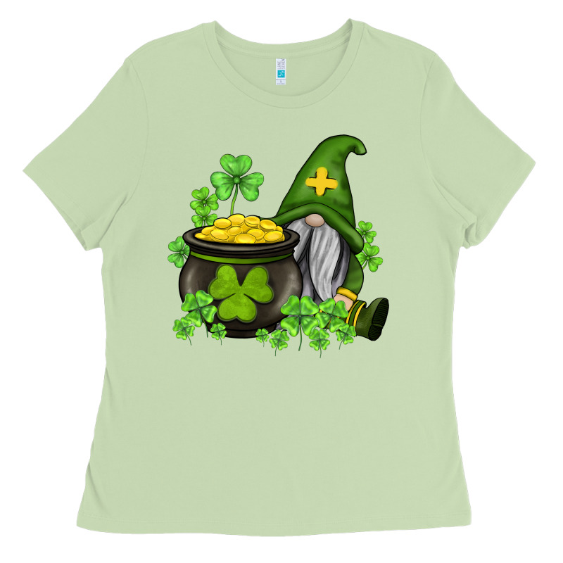 St Patricks Gnome And Pot Of Gold Ladies Tee by AdoDesignShop | Teevron