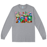 Heather Grey christmas stitch coffee Long Sleeve Tee - Jasminsmagicworld