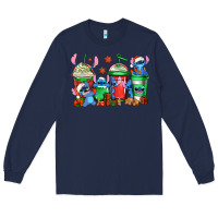 Navy christmas stitch coffee Long Sleeve Tee - Jasminsmagicworld