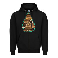 Black cowhide wooden arrowhead Zipper Hoodie - Jasminsmagicworld